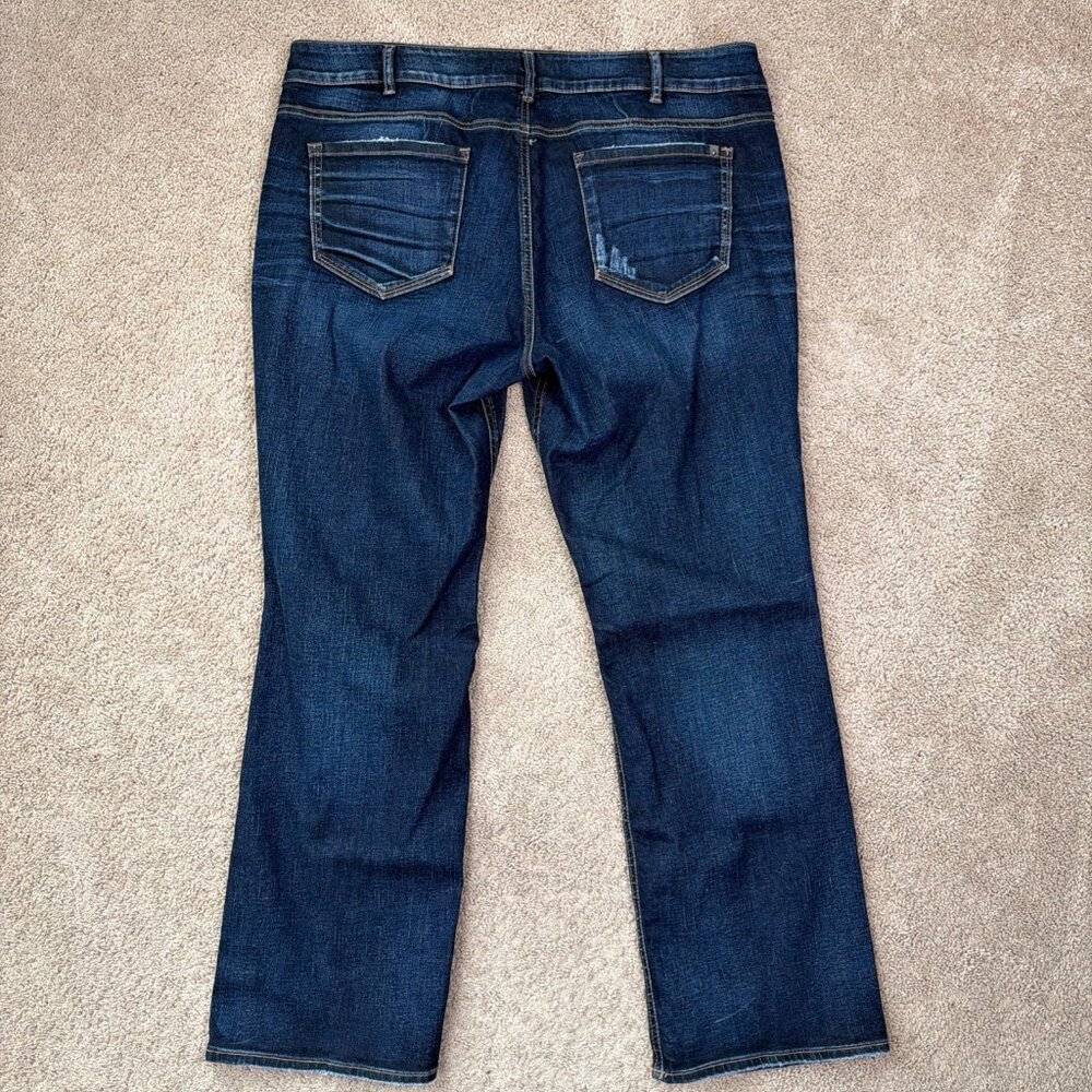 Silver Jeans Womens 31 Blue Dark Wash Stretch Denim Elyse Slim Boot Mid Rise - Picture 9 of 9